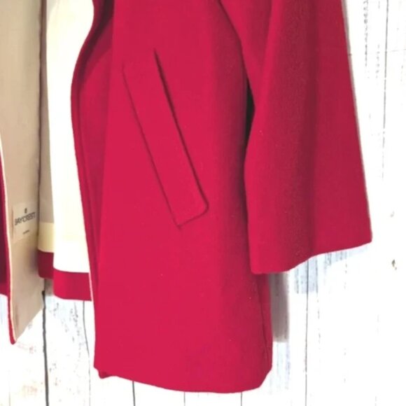 Vintage Baycrest Ladies Felt Wrap Coat Red/Ivory Fits Like XL/XXL (sz 16?) EUC - Picture 4 of 6